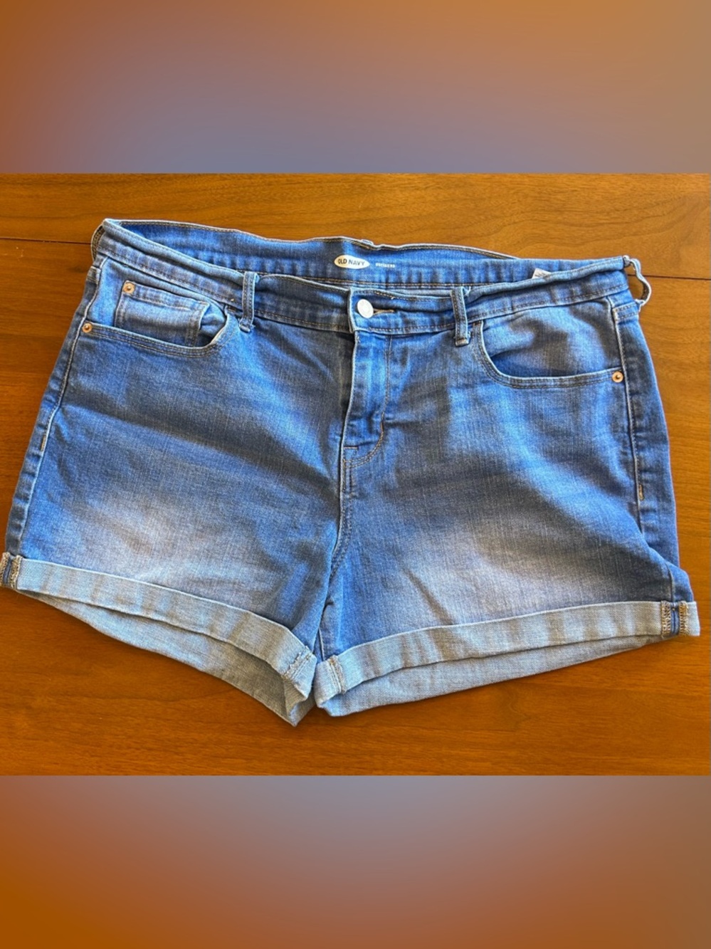 Old Navy Size 14 Blue Denim Cuffed Jean Shorts